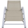 Tumbonas con mesita 2 unidades aluminio color crema de vidaXL, Tumbonas - Ref: Foro24-310536, Precio: 218,48 €, Descuento: %