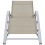 Tumbonas con mesita 2 unidades aluminio color crema de vidaXL, Tumbonas - Ref: Foro24-310536, Precio: 214,58 €, Descuento: %