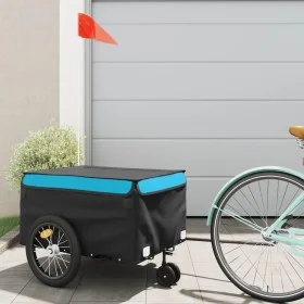 Remolque para bicicleta hierro negro y azul 45 kg de , Remolques para bicicletas - Ref: Foro24-94107, Precio: 96,96 €, Descue...