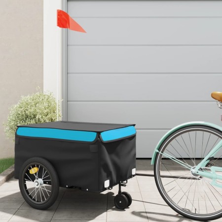 Remolque para bicicleta hierro negro y azul 45 kg de , Remolques para bicicletas - Ref: Foro24-94107, Precio: 98,75 €, Descue...