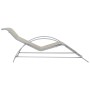 Tumbonas con mesita 2 unidades aluminio color crema de vidaXL, Tumbonas - Ref: Foro24-310536, Precio: 218,48 €, Descuento: %