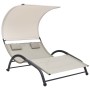 Tumbona doble con toldo textilene color crema de vidaXL, Tumbonas - Ref: Foro24-310544, Precio: 255,50 €, Descuento: %
