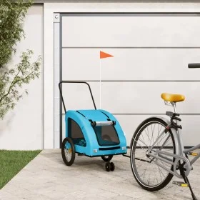 Bicycle pet trailer, iron frame, blue Oxford fabric by , pet strollers - Ref: Foro24-93988, Price: 121,02 €, Discount: %