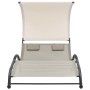 Tumbona doble con toldo textilene color crema de vidaXL, Tumbonas - Ref: Foro24-310544, Precio: 255,50 €, Descuento: %