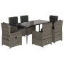 Set comedor jardín 7 pzas y cojines ratán sintético gris de , Conjuntos de jardín - Ref: Foro24-3262858, Precio: 992,55 €, De...