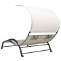 Tumbona doble con toldo textilene color crema de vidaXL, Tumbonas - Ref: Foro24-310544, Precio: 255,50 €, Descuento: %