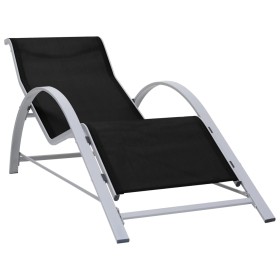 Tumbona textilene y aluminio negro de vidaXL, Tumbonas - Ref: Foro24-310533, Precio: 102,66 €, Descuento: %