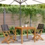 Sillas de jardín 2 uds madera maciza de acacia y ratán PE negro de , Sillas de jardín - Ref: Foro24-367663, Precio: 130,52 €,...