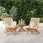 Sillas de jardín 2 uds madera maciza acacia polipropileno beige de , Sillas de jardín - Ref: Foro24-367689, Precio: 128,27 €,...