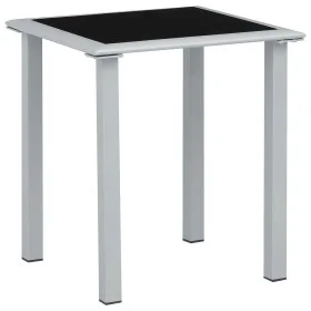 Mesa de jardín acero y vidrio negro y plateado 41x41x45 cm de vidaXL, Mesas de jardín - Ref: Foro24-310541, Precio: 30,17 €, ...