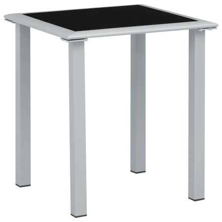 Mesa de jardín acero y vidrio negro y plateado 41x41x45 cm de vidaXL, Mesas de jardín - Ref: Foro24-310541, Precio: 30,78 €, ...