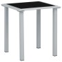 Mesa de jardín acero y vidrio negro y plateado 41x41x45 cm de vidaXL, Mesas de jardín - Ref: Foro24-310541, Precio: 30,78 €, ...