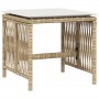 Taburetes de jardín con cojines 4 uds ratán PE beige 41x41x36cm de , Otomanas de exterior - Ref: Foro24-365059, Precio: 100,0...