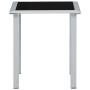 Mesa de jardín acero y vidrio negro y plateado 41x41x45 cm de vidaXL, Mesas de jardín - Ref: Foro24-310541, Precio: 30,78 €, ...
