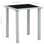 Mesa de jardín acero y vidrio negro y plateado 41x41x45 cm de vidaXL, Mesas de jardín - Ref: Foro24-310541, Precio: 30,78 €, ...