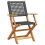 Set de comedor de jardín 7 pzas ratán PE madera acacia negro de , Conjuntos de jardín - Ref: Foro24-3281706, Precio: 535,05 €...