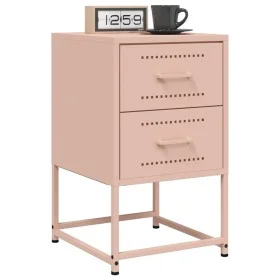 Bedside tables 2 units pink steel 36x39x60.5 cm by , Nightstands - Ref: Foro24-846461, Price: 93,40 €, Discount: %