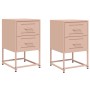 Mesitas de noche 2 unidades acero rosa 36x39x60,5 cm de , Mesitas de noche - Ref: Foro24-846461, Precio: 94,28 €, Descuento: %