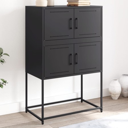 Aparador de acero negro 68,5x38,5x107 cm de , Aparadores - Ref: Foro24-846482, Precio: 92,38 €, Descuento: %