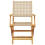 Sillas de jardín plegables 6 uds madera maciza y ratán PE beige de , Sillas de jardín - Ref: Foro24-3214563, Precio: 386,20 €...
