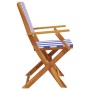 Sillas jardín reclinables 4 uds madera maciza tela azul blanco de , Sillas de jardín - Ref: Foro24-3214589, Precio: 207,58 €,...