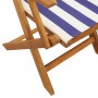 Sillas jardín reclinables 4 uds madera maciza tela azul blanco de , Sillas de jardín - Ref: Foro24-3214589, Precio: 207,58 €,...