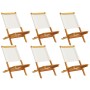 Sillas jardín plegables 6 uds tela madera maciza y tela crema de , Sillas de jardín - Ref: Foro24-3214638, Precio: 341,03 €, ...
