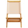 Sillas de jardín plegables 4 uds madera maciza y tela beige de , Sillas de jardín - Ref: Foro24-3214646, Precio: 212,36 €, De...