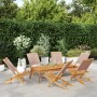 Sillas de jardín plegables 6 uds madera maciza y tela taupe de , Sillas de jardín - Ref: Foro24-3214644, Precio: 312,97 €, De...