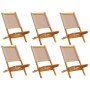 Sillas de jardín plegables 6 uds madera maciza y tela taupe de , Sillas de jardín - Ref: Foro24-3214644, Precio: 312,97 €, De...