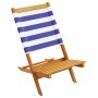 Sillas jardín reclinables 4 uds madera maciza tela azul blanco de , Sillas de jardín - Ref: Foro24-3214652, Precio: 214,74 €,...
