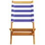 Sillas jardín reclinables 4 uds madera maciza tela azul blanco de , Sillas de jardín - Ref: Foro24-3214652, Precio: 214,74 €,...