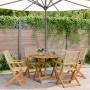 Set de comedor de jardín 5 pzas ratán PE madera maciza beige de , Conjuntos de jardín - Ref: Foro24-3281816, Precio: 370,28 €...