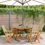 Set de comedor de jardín 5 pzas ratán PE madera maciza beige de , Conjuntos de jardín - Ref: Foro24-3281828, Precio: 382,49 €...