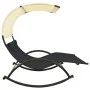 Tumbona doble con toldo textilene negro y crema de vidaXL, Tumbonas - Ref: Foro24-310547, Precio: 217,23 €, Descuento: %