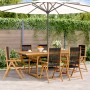 Set de comedor jardín 7 pzas polipropileno madera maciza negro de , Conjuntos de jardín - Ref: Foro24-3281733, Precio: 811,01...