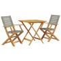 Juego de bistro de 3 piezas ratán PE y madera maciza gris de , Conjuntos de jardín - Ref: Foro24-3281875, Precio: 200,86 €, D...