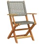 Juego de bistro de 3 piezas ratán PE y madera maciza gris de , Conjuntos de jardín - Ref: Foro24-3281875, Precio: 200,86 €, D...