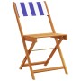 Juego de bistro de 3 piezas tela y madera maciza azul y blanco de , Conjuntos de jardín - Ref: Foro24-3281849, Precio: 144,62...