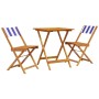 Juego de bistro de 3 piezas tela y madera maciza azul y blanco de , Conjuntos de jardín - Ref: Foro24-3281765, Precio: 143,54...