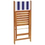 Juego de bistro de 3 piezas tela y madera maciza azul y blanco de , Conjuntos de jardín - Ref: Foro24-3281765, Precio: 143,54...