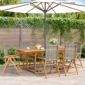Set de comedor de jardín 7 pzas ratán PE madera acacia gris de , Conjuntos de jardín - Ref: Foro24-3281731, Precio: 748,54 €,...
