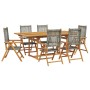 Set de comedor de jardín 7 pzas ratán PE madera acacia gris de , Conjuntos de jardín - Ref: Foro24-3281731, Precio: 811,56 €,...
