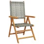 Set de comedor de jardín 7 pzas ratán PE madera acacia gris de , Conjuntos de jardín - Ref: Foro24-3281731, Precio: 811,56 €,...