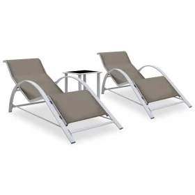 Liegen mit Tisch 2 Einheiten taupegraues Aluminium von vidaXL, Liegen - Ref: Foro24-310538, Preis: 213,63 €, Rabatt: %