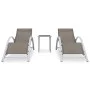 Tumbonas con mesita 2 unidades aluminio gris taupe de vidaXL, Tumbonas - Ref: Foro24-310538, Precio: 213,63 €, Descuento: %