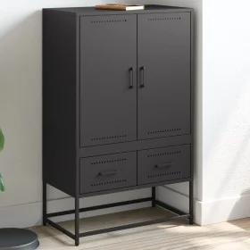 Aparador de acero laminado en frío negro 68x39x111,5 cm de , Aparadores - Ref: Foro24-846608, Precio: 149,94 €, Descuento: %
