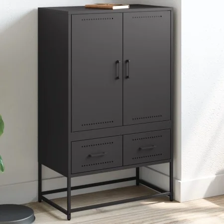 Aparador de acero laminado en frío negro 68x39x111,5 cm de , Aparadores - Ref: Foro24-846608, Precio: 149,94 €, Descuento: %