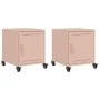 Bedside tables 2 units pink steel 36x39x43.5 cm by , Nightstands - Ref: Foro24-846617, Price: 74,79 €, Discount: %