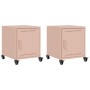 Mesitas de noche 2 unidades acero rosa 36x39x43,5 cm de , Mesitas de noche - Ref: Foro24-846617, Precio: 75,49 €, Descuento: %